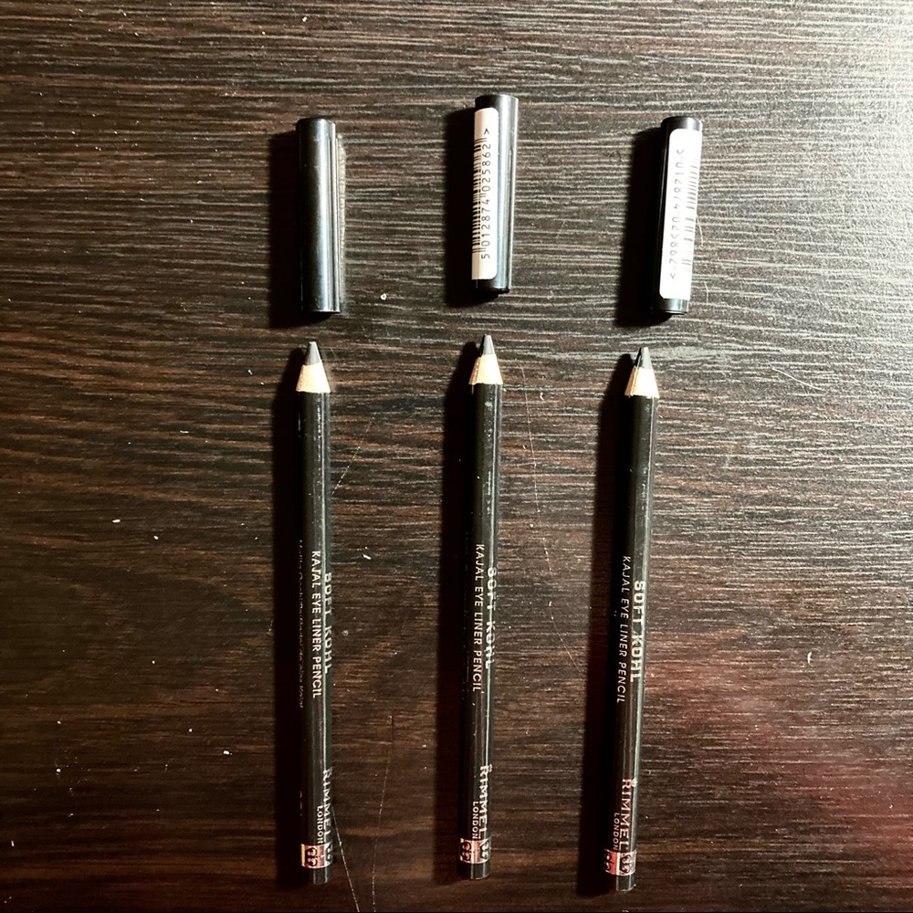 🆕 Pack of Three (3) Rimmel Soft Kohl Eyeliner Jet Black 0.04 Ounces - Picture 3 of 5